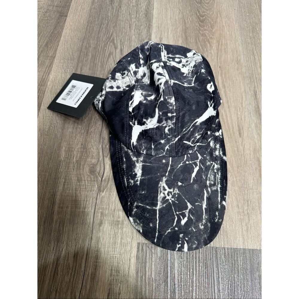 Norma Kamali Baseball Cap with Long Visor, Marble Finish